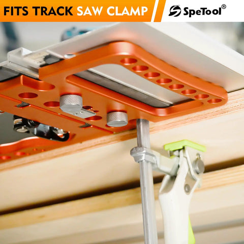 Heavy Duty Track Saw Square Delivering Dead On 90 Degree Guide Rail Alignment Quick Lock Mechanism with rail clamp.