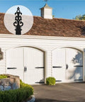 Six Piece Steel Garage Door Hardware Kit, Decorative Hinges and Handles on white garage doors