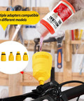 All In One Pro Grade Hydraulic Brake Bleed Kit With 180ml Mineral Oil, 60ml Each Fluid, For Shimano Tektro TRP Disc Brakes, adapters in use