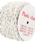 Lightweight White Plastic Safety Chain Links For Crowd Control, 164 Feet Durable Barrier Rope, 50m roll of plastic chain