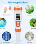 5 In 1 Digital Pool Water Tester with pH and Salinity Meter for aquariums, hydroponics, pool and spa with digital display
