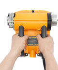Heavy Duty Electric Wall Planer And Concrete Scraper With Raw 4580W Muscle And Adjustable Depth Settings, user gripping handles.
