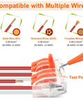 Lever Wire Connectors Kit 60 Pieces With 2 Port 3 Port 4 Port 5 Port Push In Wire Nuts showing solid, stranded, flexible wire compatibility