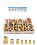 500 Piece Pro Grade Rivet Nut Kit With SAE UNC Assortment 6-32 to 1/2-13 zinc plated carbon steel in storage case
