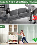 Heavy Duty Felt Furniture Movers Sliders For Hardwood Floors Two Point Five Inch Square shown helping a girl easily move furniture.