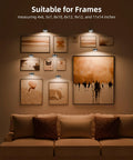 EZVALO three-pack round magnetic LED picture lights for wall art frames; rechargeable 2000mAh with three color temps.
