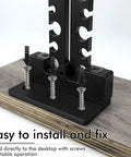 Heavy Duty Adjustable Wood Dowel Maker Jig Kit With Dual Aluminum Blades For Electric Drills, stable installation screws on base.