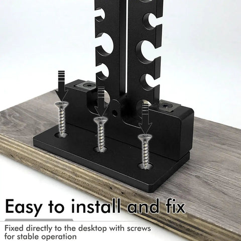 Heavy Duty Adjustable Wood Dowel Maker Jig Kit With Dual Aluminum Blades For Electric Drills, stable installation screws on base.