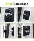 Heavy Duty Silicone Car Door Strike Protectors 4 Pack Self Stick Latch Covers For Universal Cars Vans And Trucks Noise Blocking Pads in use