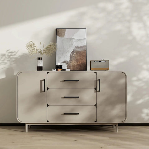 Matte Black Cabinet Pulls Set Five And One Sixteenth Inch Center To Center Five And A Half Inch Overall Length 128mm Stainless Steel Drawer Handles on modern dresser.