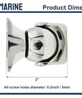 Side view of Magnetic Door Stop For Pontoon Boats, Marine Grade 316 Stainless Steel, 2-inch width, marine use.