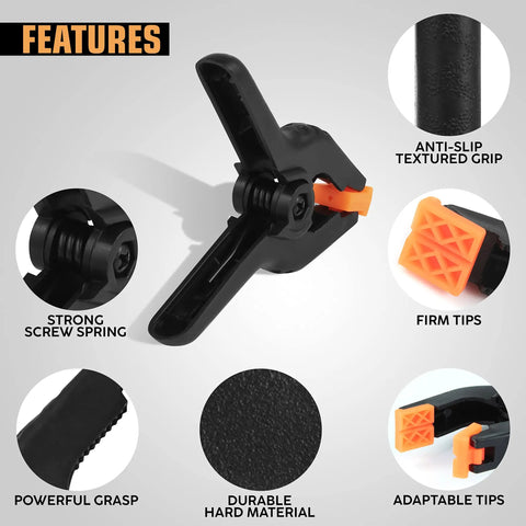 Features of 3.5 Inch Heavy Duty Nylon Spring Clamps Pack Of 10 For Backdrops Pool Covers Photography And Home Improvement