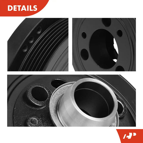 Close-up views of Engine Harmonic Balancer Crankshaft Pulley Compatible With 2012-2019 Jeep Grand Cherokee, 2012-2020 Challenger