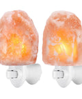 Upgraded Natural Himalayan Crystal Salt Lamp Set With 4 Bulbs For A Cozy Lit Glow Mini 11.2 Oz Hand Carved Night Light UL Certified