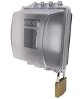 Weatherproof 2-Gang Lockable In-Use Electrical Outlet Cover For Wet Locations, UL Extra Duty Compliant, Tough Clear Frost Plastic