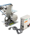 Heavy Duty 550W Brushless Belt Sander Built Tough As Nails For Metal And Wood Work 1X30 Inch 6000RPM Horizontal Polishing Machine showing motor, control box, and sanding belt.