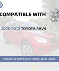 Chrome Silver 17 Inch Wheel Skins For Toyota RAV4 2006 To 2012 Snap On Rim Covers shown on red RAV4 in a driveway.