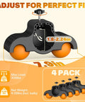 Rocker Feet Adapters For Indoor Cycling Trainers, 4 Pack With 8 Squash Balls, adjustable fit for 1.8-2.24 inch round tubes