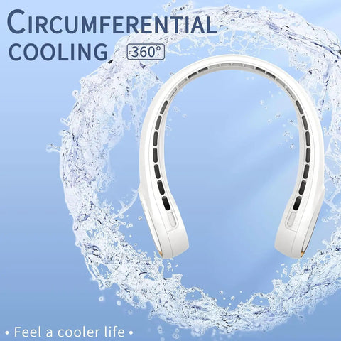 Neck Fan Portable Personal Fan With 360 Degree Cooling 3 Speed Settings 4000mAh Quick Charge Long Battery Life Non Slip