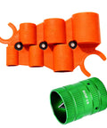 All In One Pipe Deburring And Depth Gauge Kit for home or pro jobs with orange depth gauge and green chamfer tool