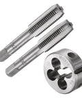 Three Piece Metric Hand Tap And Die Set M12 X 1.5 Right Hand Taps With Round Die for threading metal parts