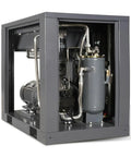Side view of Beefy 20HP Rotary Screw Air Compressor with 78 CFM and 116 PSI at 460V Three Phase Industrial Grade for heavy-duty use.