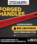 Heavy Duty Two Pack 5/16 Inch Grade 70 Ratchet Load Binders with forged red handles and 5400 lbs WLL