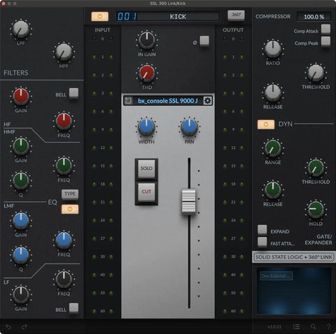 Hardware Plug In Control Surface For Pro Audio With Included SSL Licenses To 360 Link displayed with control panel.