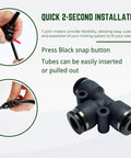 Quick installation of 10 Pack Brass Misting Nozzles Tee 8 Inch 360 Degree Adjustable Copper Sprayer For One Quarter Inch Tubing