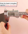 Caliper measuring 0.8mm thick double sided rubber magnetic sheet for metal dies scrapbooking and craft storage