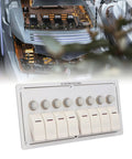 Beefy 8 Gang Toggle Switch Panel In Aluminum Alloy With Overload Protector And Red LED Indicator For 12V Marine Ship Yacht RV Bus And Automotive Electrical Systems IP65 Waterproof Control Panel