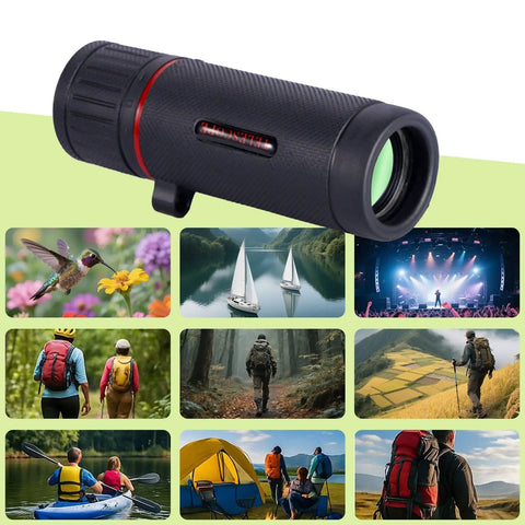 8x21 Mini Monoculars Binoculars With Non Slip Grip Focus Adjustable Telescope For Road Trips Outdoor Adventures Bird Watching Hiking Camping Go-To Compact Lightweight Optical Gear For Everyday Use, black side view