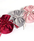 Velvet Drawstring Jewelry Bags Set, 12 Pack Colorful Ribbon Storage Pouches in red, gray, pink for jewelry protection