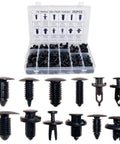 252 Piece Universal Bumper Retainer Clip Kit With 12 Popular Sizes Auto Push Pin Rivets Fasteners in plastic case
