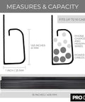 Diagram of J Channel Cable Raceways For Under Desk Wire Management Six 16 Inch Black Cable Channels showing size and capacity.