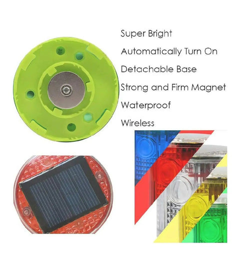 Top Notch Solar Strobe Warning Light Built Tough With Heavy Duty Magnetic Base High Bright Led Flashing 360 Degree Auto On At Night Ip65 Waterproof Road Ready Construction And Traffic Beacon Green