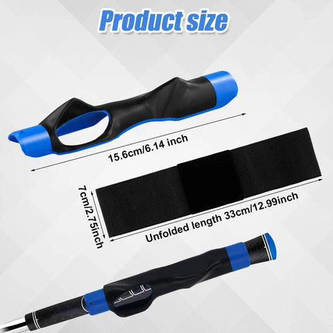 Golf Grip Trainer And Swing Corrector Arm Band Training Combo with 15.6cm grip and 33x7cm band for secure grip and smooth swing.
