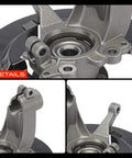 Close-up of 2x Front Left And Right Steering Knuckle And Wheel Bearing Hub Assembly With Dust Shield For Ford Escape 2013 Through 2019