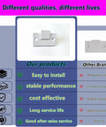 Refrigerator Hinge Shelf Assembly Replacement DA97-05251B Direct OEM Fit displayed with comparison chart of features