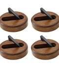Swanky Black Walnut Wall Mounted Hooks For Folding Storage Game Changer For Small Spaces Modern Wood Coat Hangers, four hooks in view.