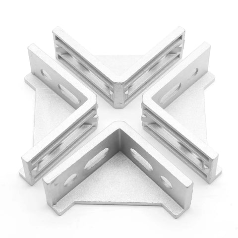 Inside Corner Bracket Gusset For 3030 Aluminum Extrusion, L Bracket Connector For 3060 Series, 8Mm Slot, Silver Aluminum, 90 Degree