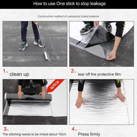 Step-by-step guide on applying Customizable Size Aluminum Foil Tape Self Adhesive Asphalt Shingle Repair Flashing Underlayment.