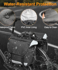 Rear Rack Panniers With 25 To 35 Liter Expandable Capacity Water Resistant Cycling Luggage For Ebike Commuters in rain