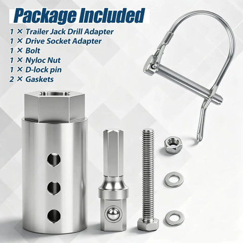 Upgraded Trailer Jack Drill Adapter Fits Standard One Inch Drive Shaft Slick Power Upgrader For Vehicle And Utility Trailers parts and accessories.
