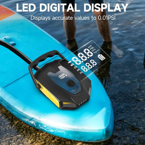 Electric Portable Paddle Board Pump 50 PSI with 10000mAh Battery Auto Off 9 Modes Rechargeable SUP Pump for Stand Up Paddleboard On The Go Car Kayak Motorcycle Bicycle