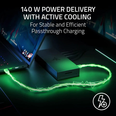 Flex Your Desk With This Thunderbolt Five Dock Offering Eleven Ports And An M2 Ssd Slot For Smooth Multi Monitors And Quick Laptop Power Ups That Never Bog Down Your Workflow, showcasing active cooling and power delivery.