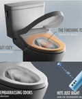 Top Tier Electronic Bidet Toilet Seat With Instant Warm Water Washlet Slick Self Cleaning Wand And Auto Open Close Lid Elongated Frame showing heated seat and warm air dryer features.