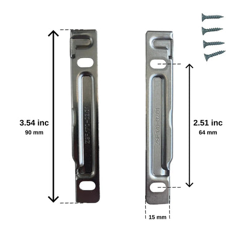 Top Shelf Nickel Drawer Front Mounting Brackets For Metabox Drawer Systems C15 C17 And M15 Models Nailed Down Screw Fixings Right Left Pair Quick Build Smooth Finish No Drama Hardware Zsf1700