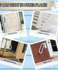A Straight Up Rock Solid Wall Mounted Handrail Grab Bar For Indoor And Outdoor Steps Featuring Heavy Duty White Steel Railing by front door.