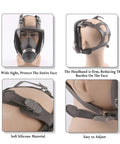 Front and side view of Full Face Reusable Respirator for Organic Vapor and Particulate Filter Protection with silicone straps.